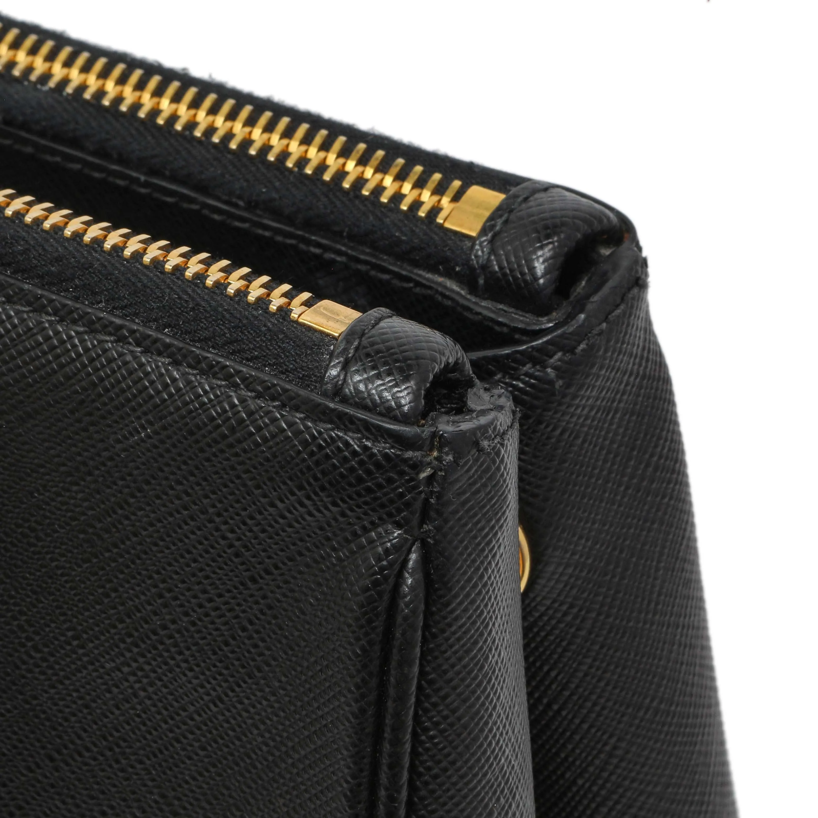 Prada Black Saffiano Small Galleria Double Zip Tote