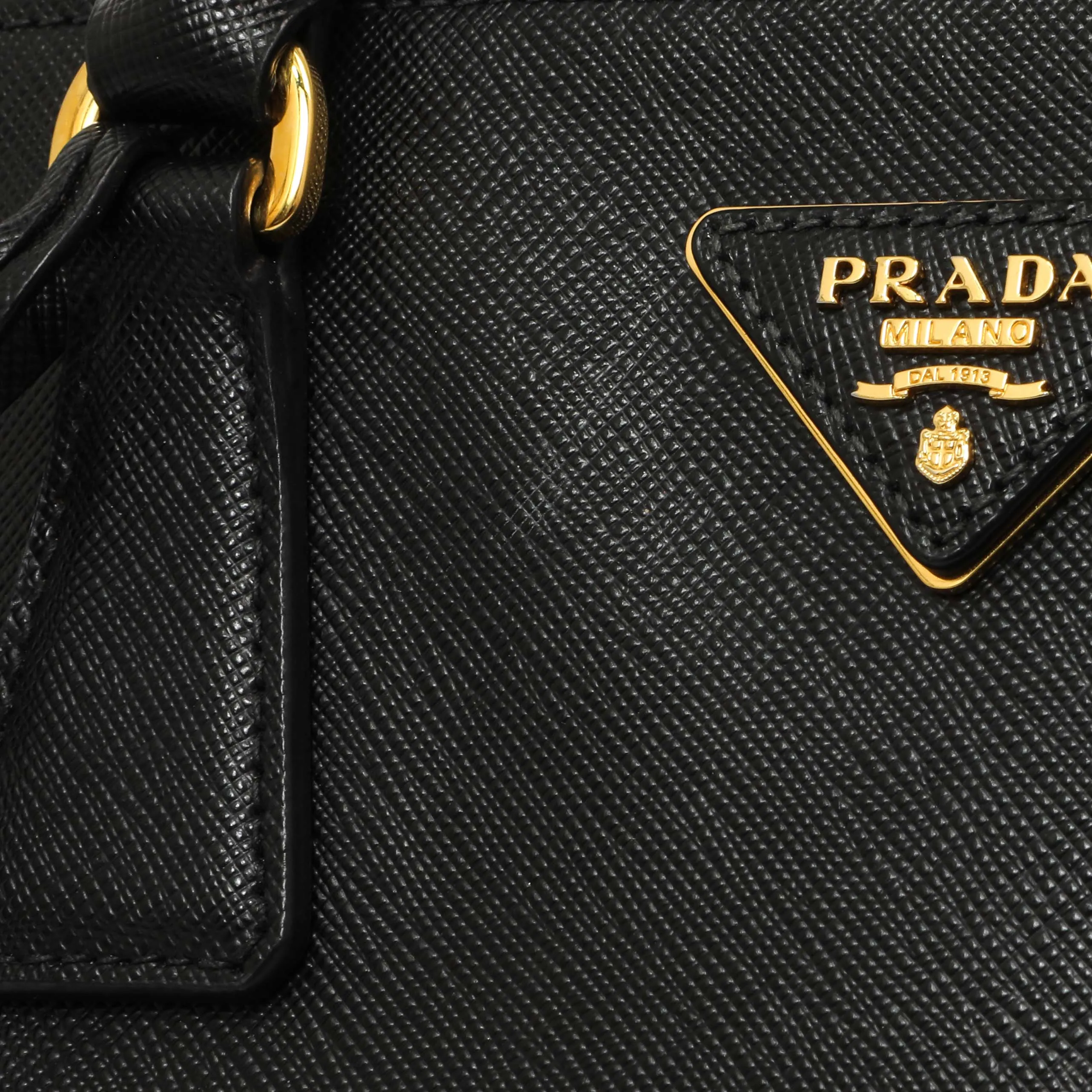 Prada Black Saffiano Small Galleria Double Zip Tote