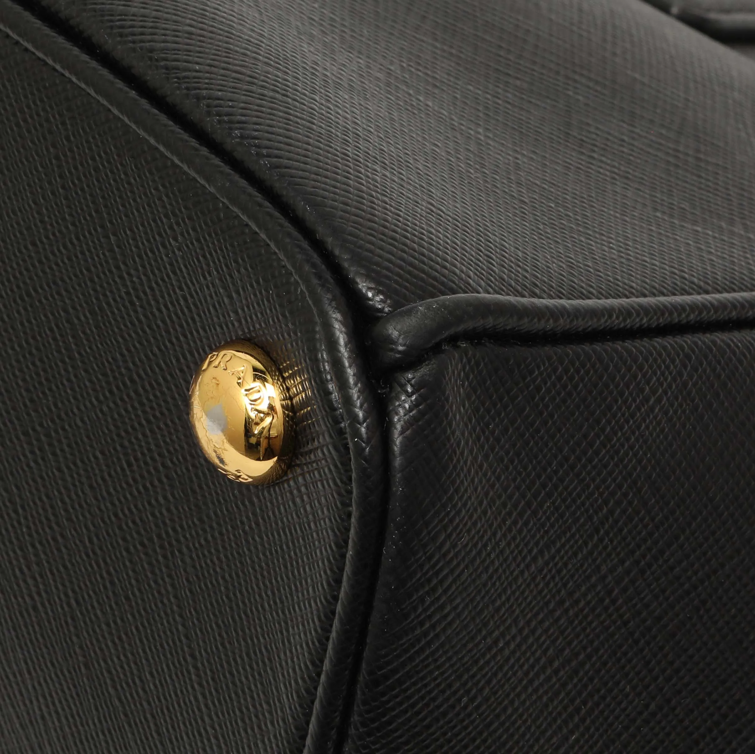 Prada Black Saffiano Small Galleria Double Zip Tote