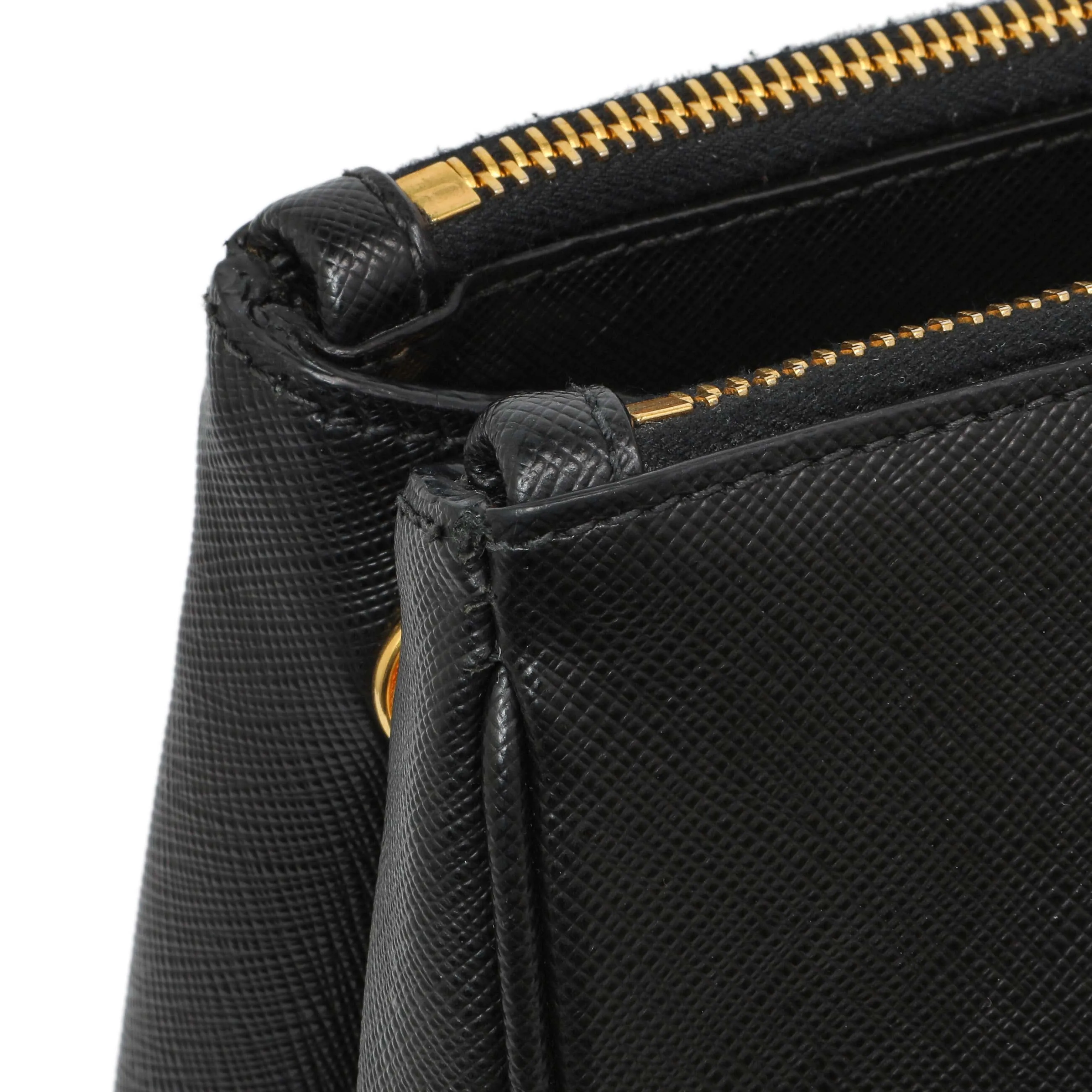 Prada Black Saffiano Small Galleria Double Zip Tote