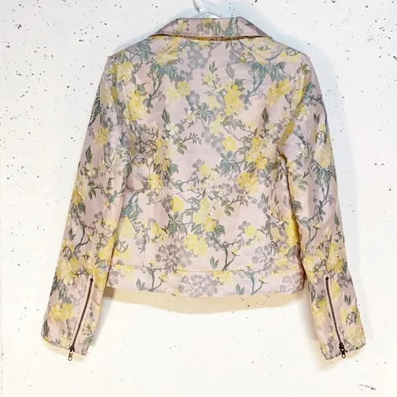 PRICE DROP Floral Brocade Moto Jacket