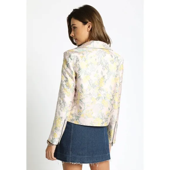 PRICE DROP Floral Brocade Moto Jacket