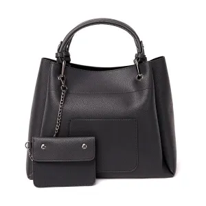 Prolific Colourful  3 in 1 Genuine Leather Women Black Handbags