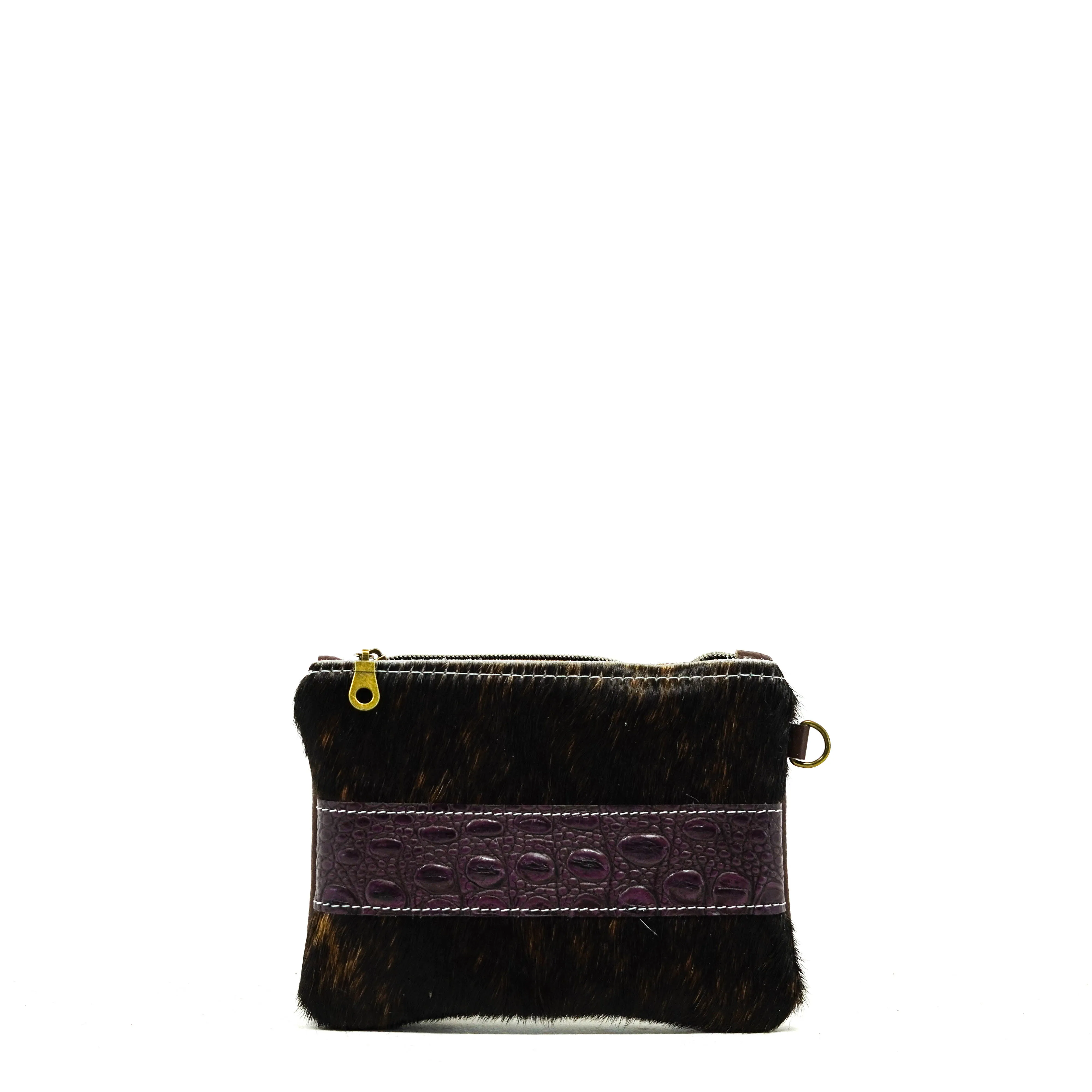 Purse Organizer - Dark Brindle w/ Amethyst Croc