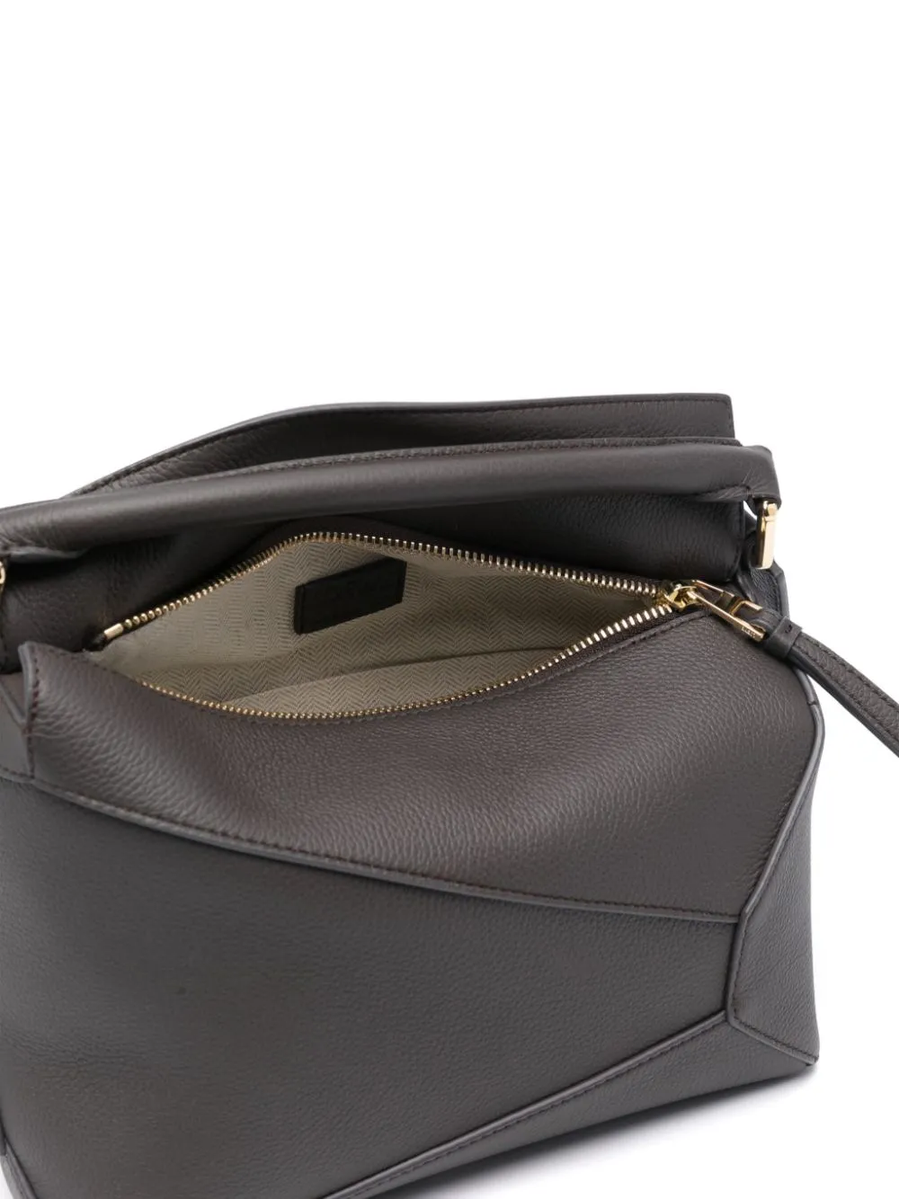 Puzzle edge small leather handbag
