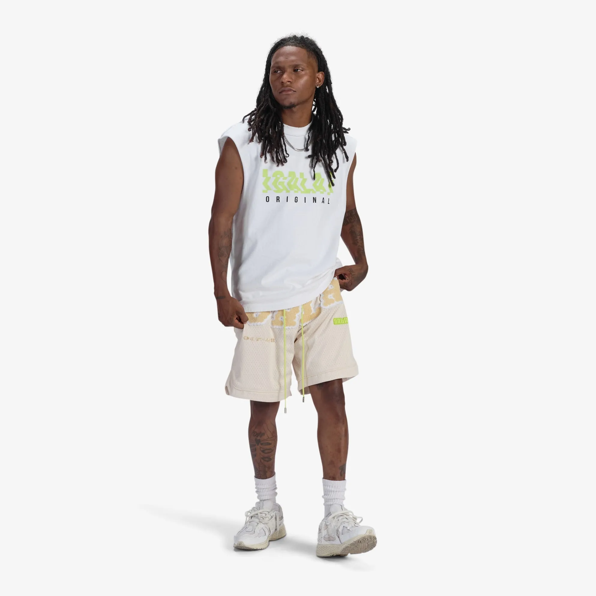 "Incognito" Shorts (kiwi/cream)