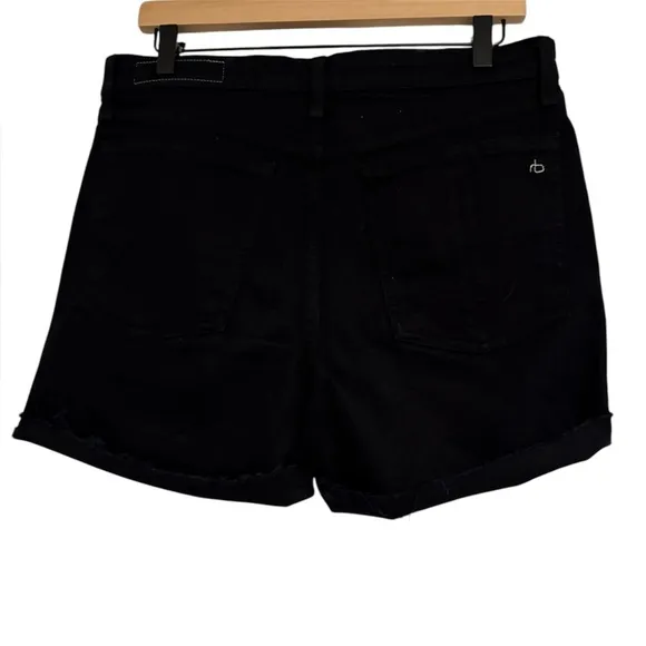 rag &amp; bone Nina High-Rise Denim Shorts in Coal Size 29