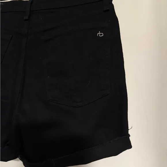 rag &amp; bone Nina High-Rise Denim Shorts in Coal Size 29