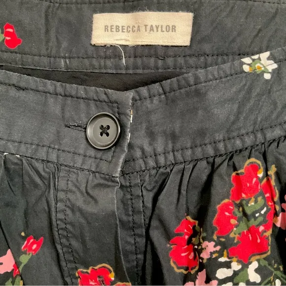 Rebecca Taylor Marguerite Floral Poplin Coquette Whimsigoth Punk Skirt SZ 4
