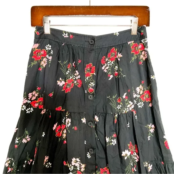 Rebecca Taylor Marguerite Floral Poplin Coquette Whimsigoth Punk Skirt SZ 4