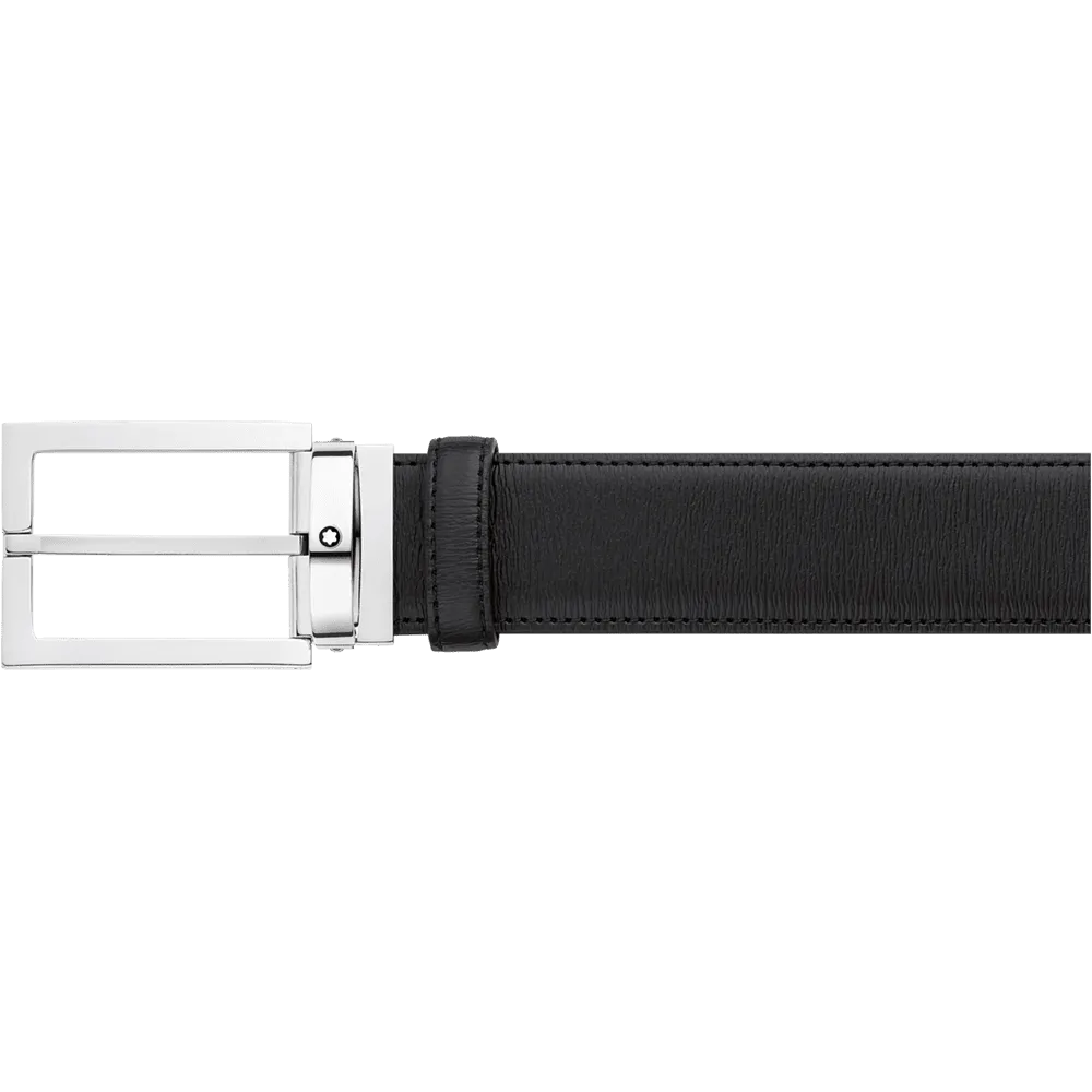 Rectangular Shiny Stainless Steel Pin Buckle Belt