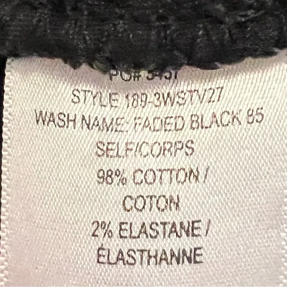 Re/Done 70s High Rise Black Button Fly Frayed Hem Jeans 24