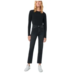 Re/Done 70s High Rise Black Button Fly Frayed Hem Jeans 24