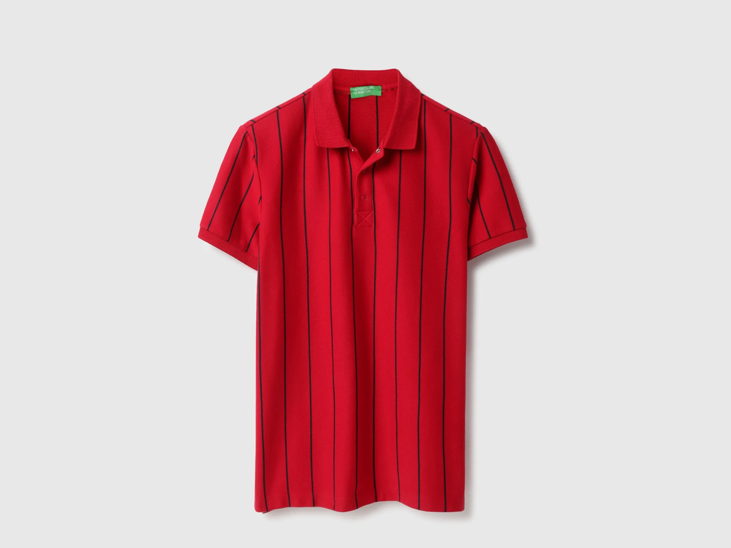 Regular Fit Polo Neck Striped Tshirt