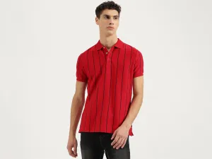 Regular Fit Polo Neck Striped Tshirt