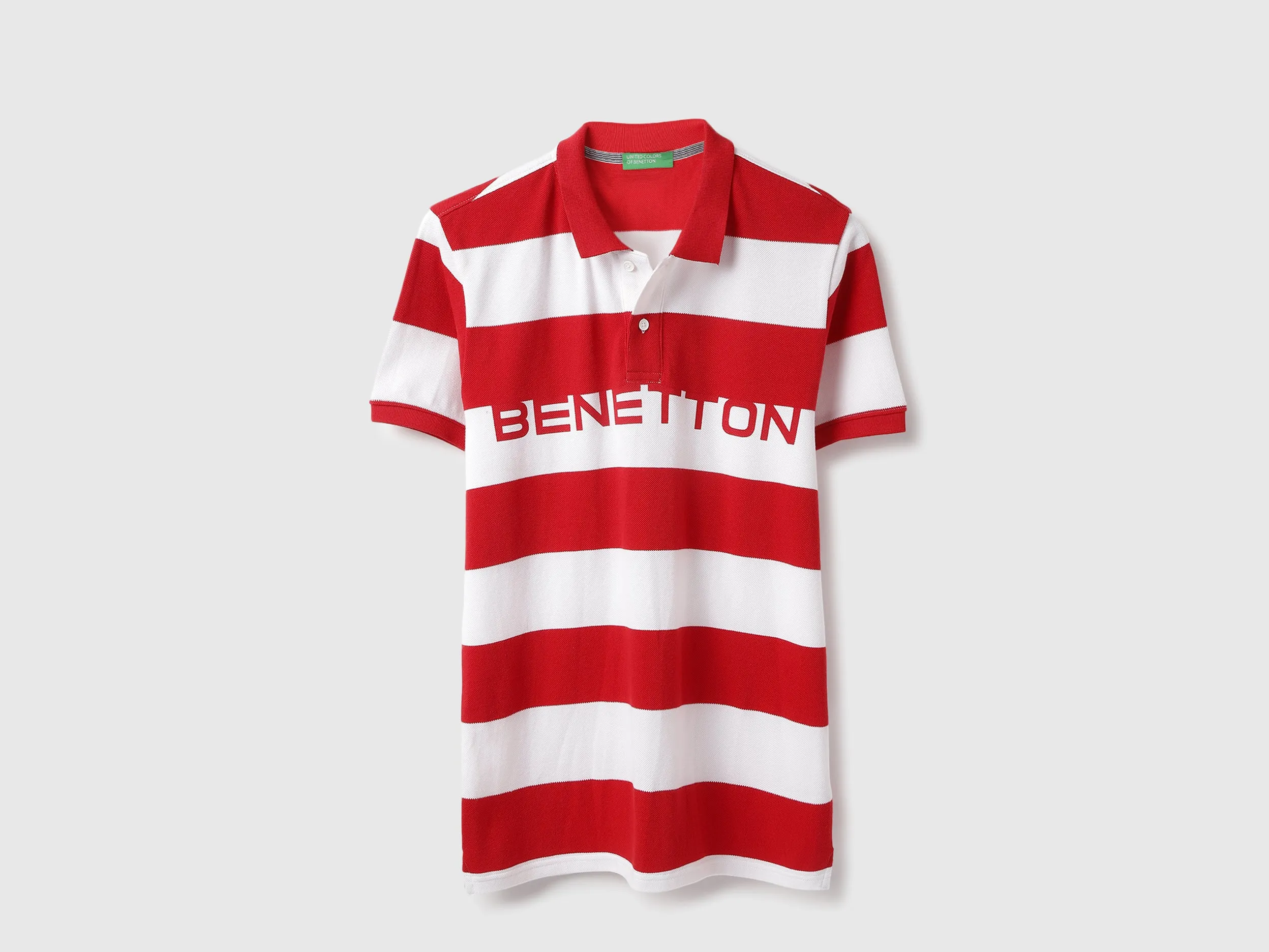 Regular Fit Polo Neck Striped Tshirt