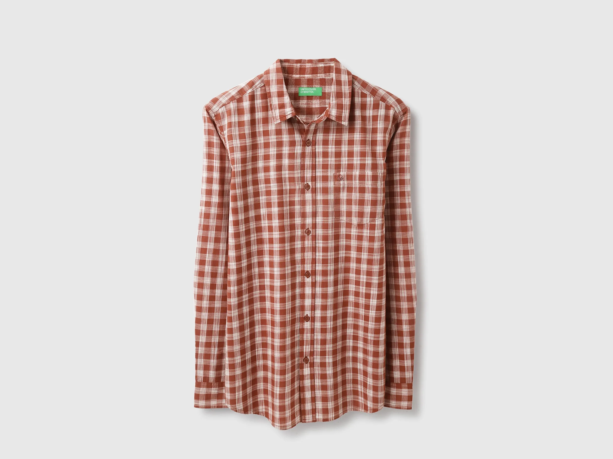 Regular Fit Spread Collar Checkered Shirt