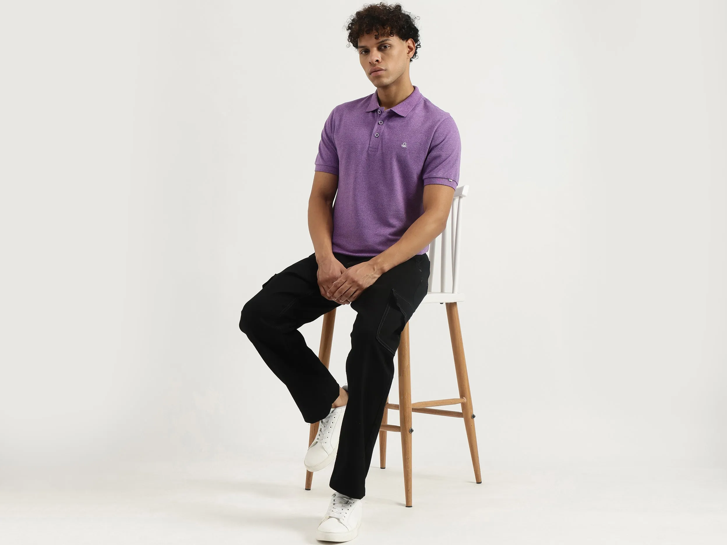 Regular Polo Neck Solid T-Shirt