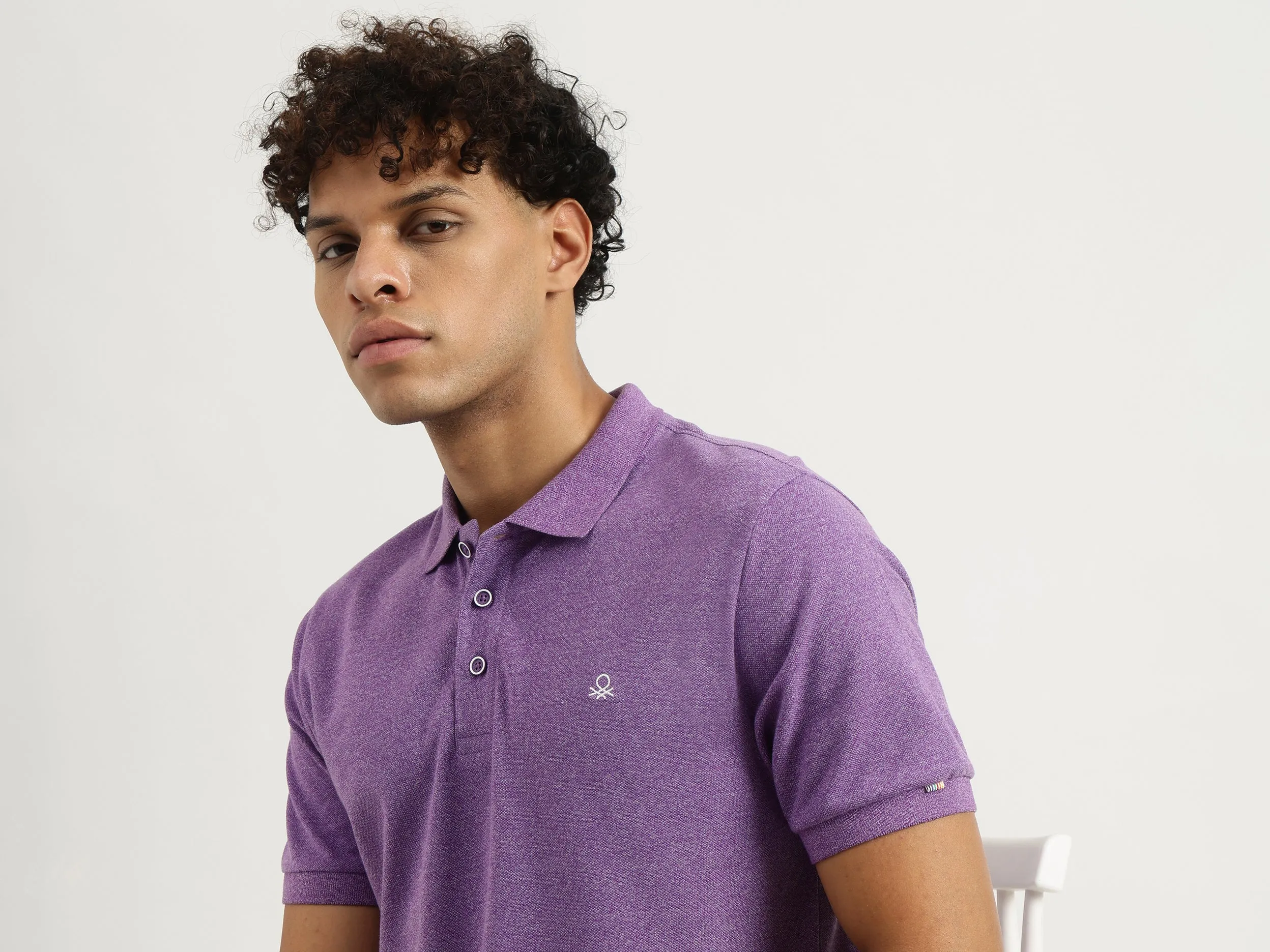 Regular Polo Neck Solid T-Shirt