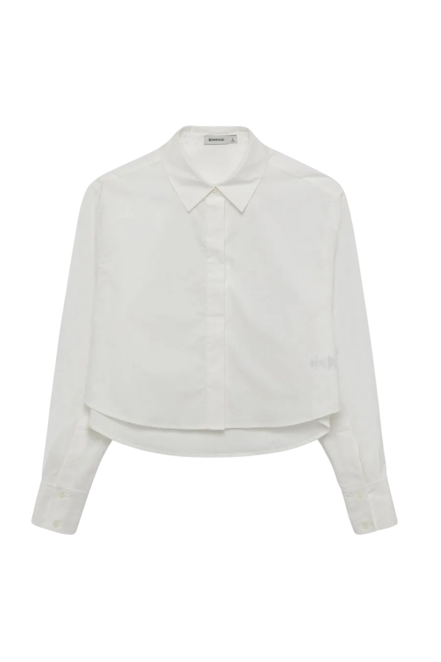 Renata Cropped Button Down Shirt in White
