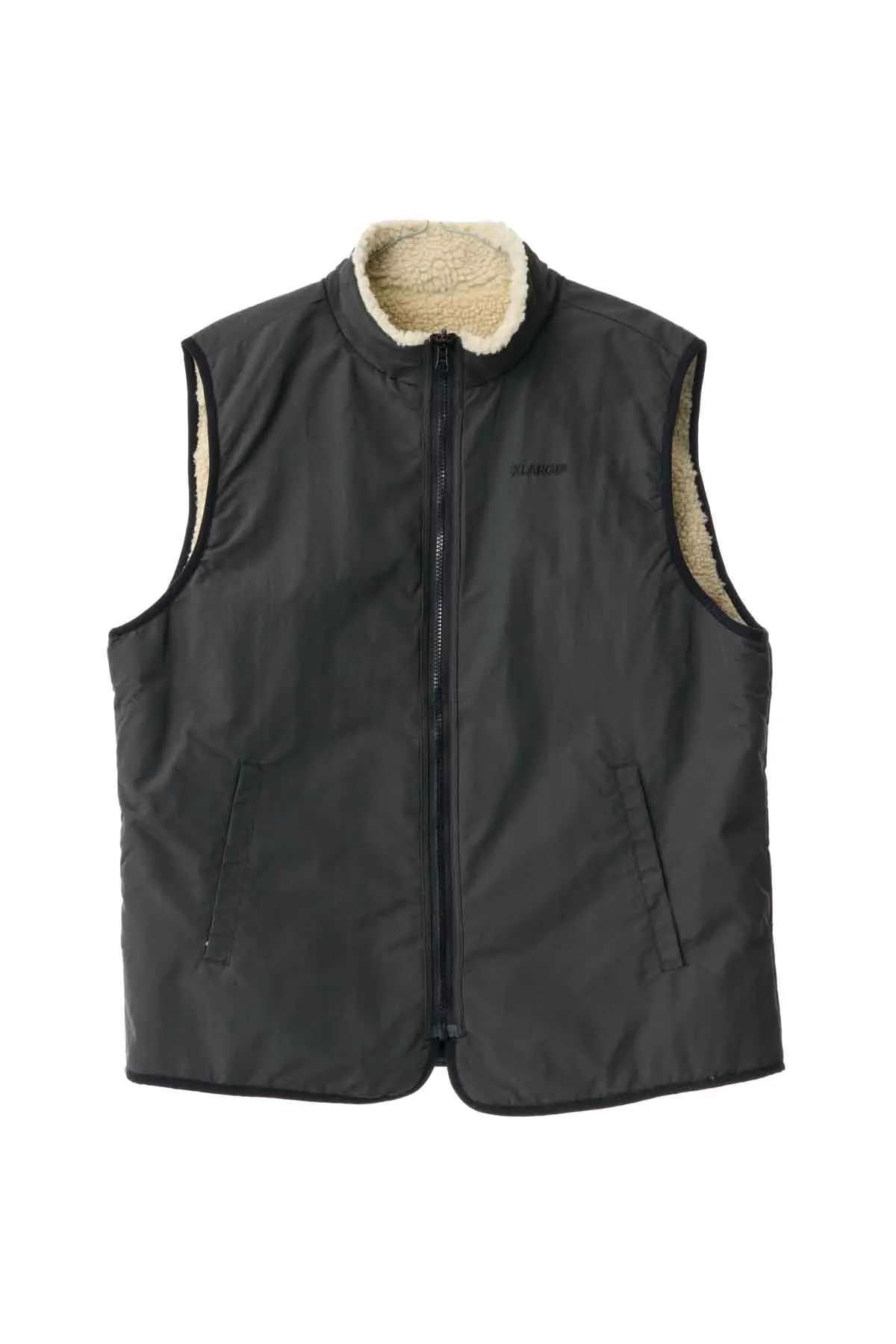REVERSIBLE SHERPA VEST - NATURAL