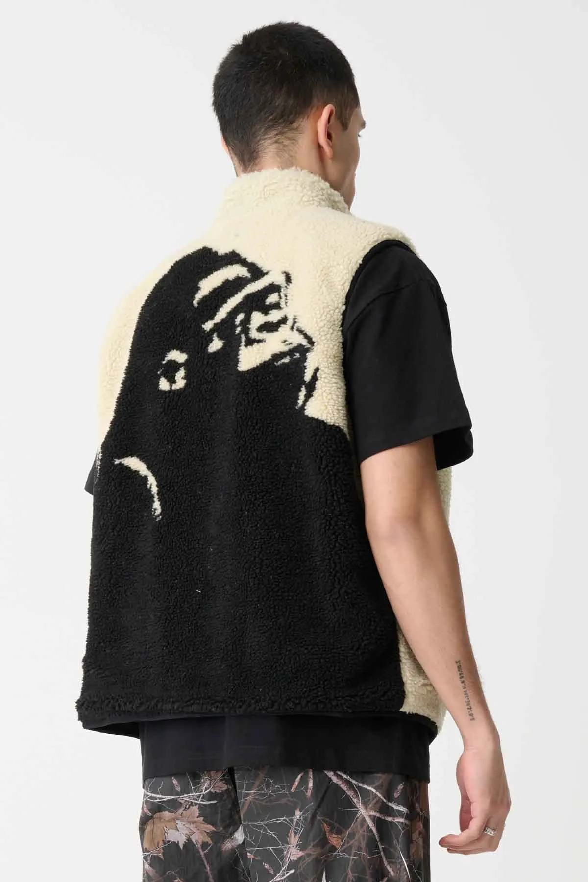REVERSIBLE SHERPA VEST - NATURAL