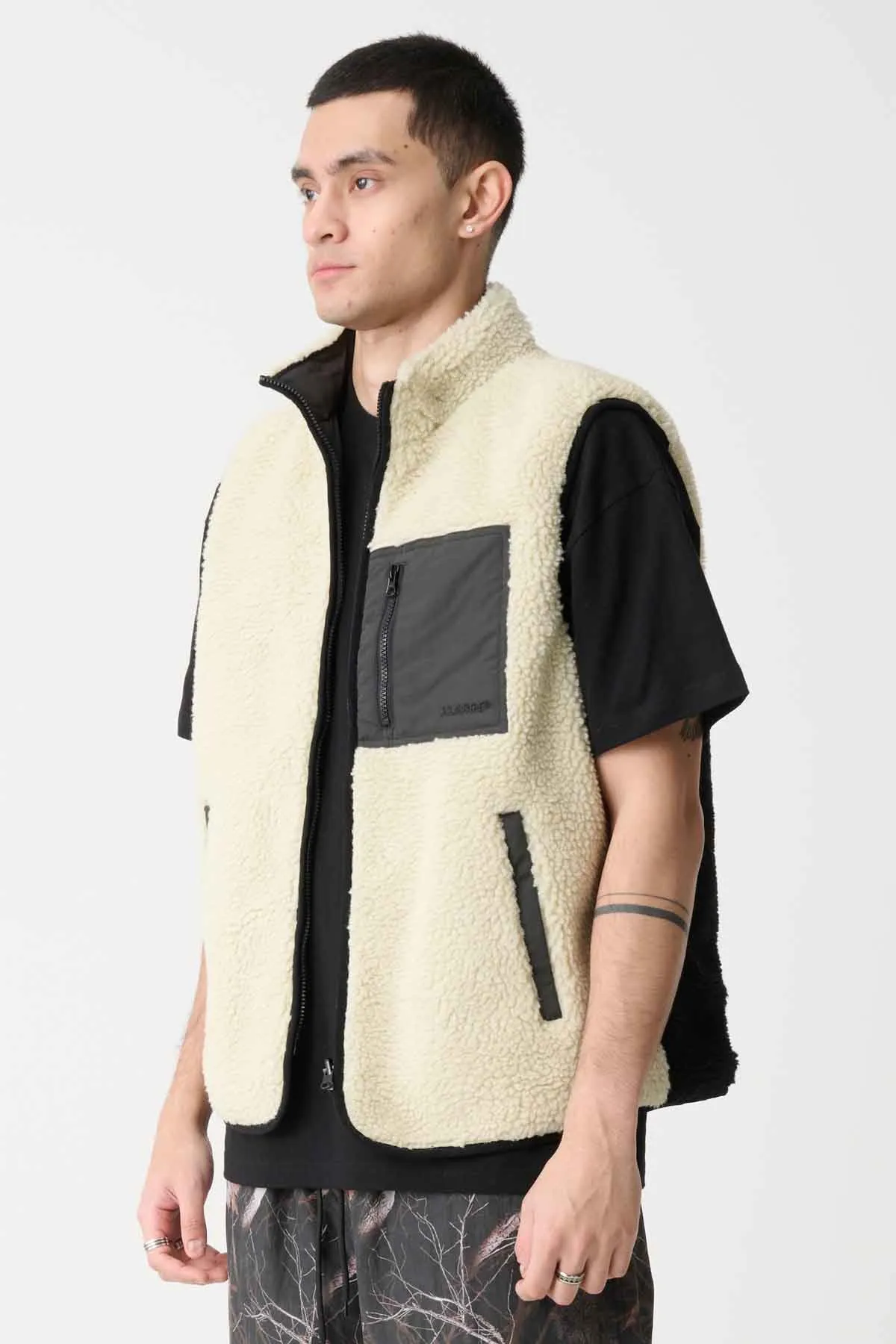 REVERSIBLE SHERPA VEST - NATURAL
