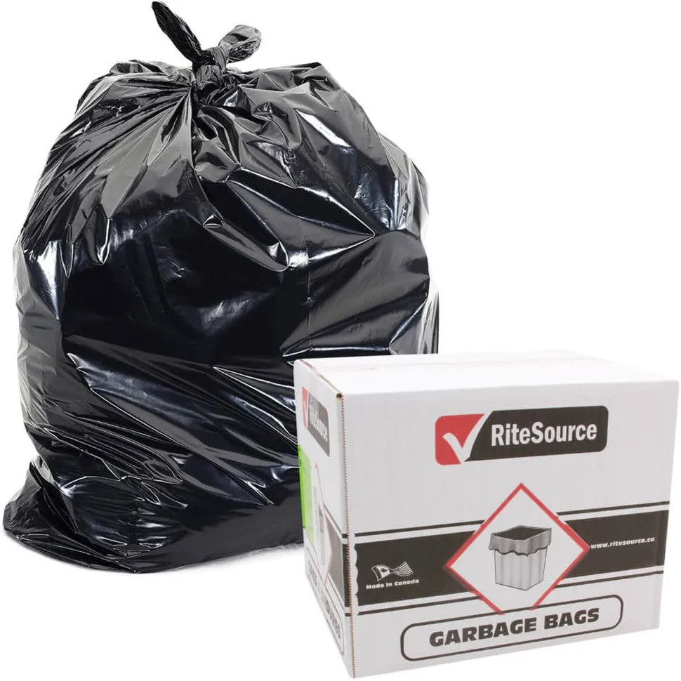 RiteSource - 24" x 22" Regular Black Garbage Bags, 500/cs - L2422RB