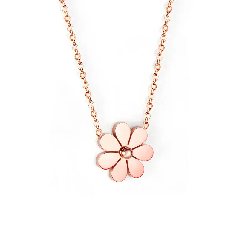 Rose Gold Flower Necklace