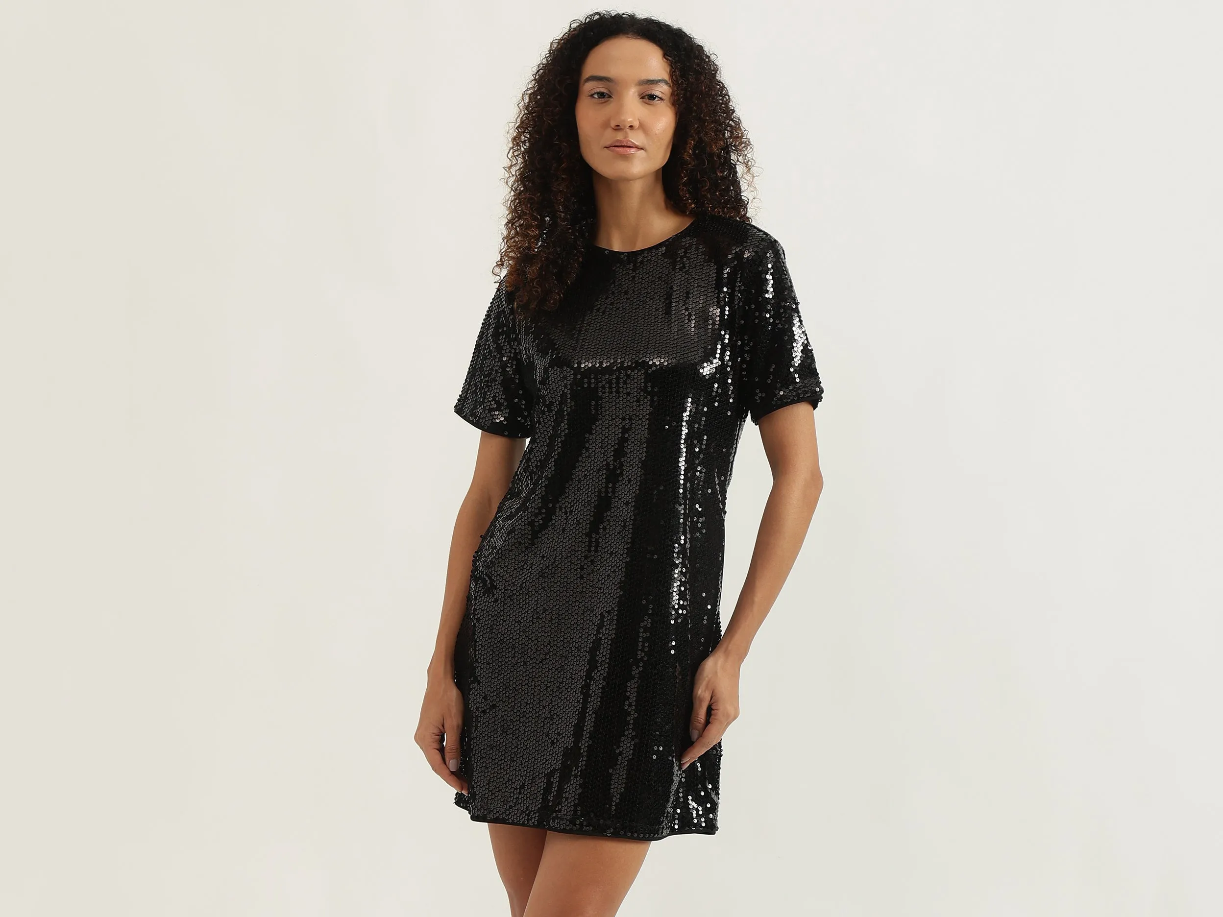 Round Neck Embellished Dress