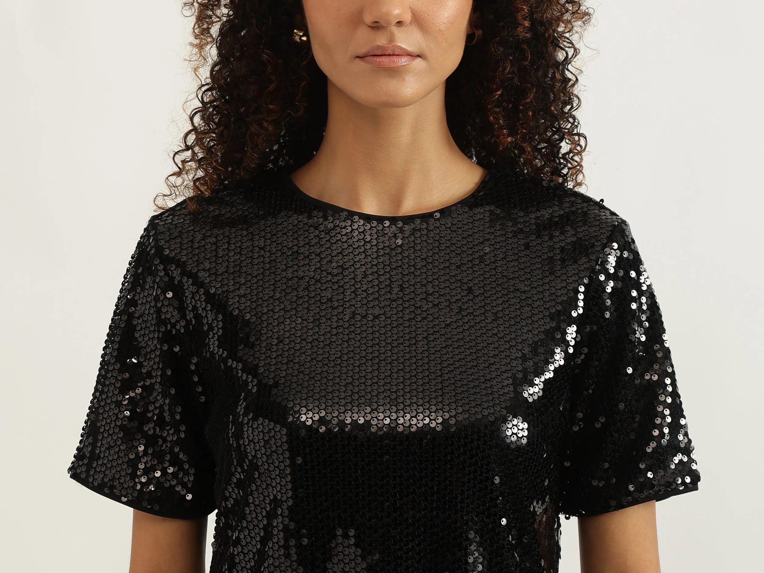 Round Neck Embellished Dress