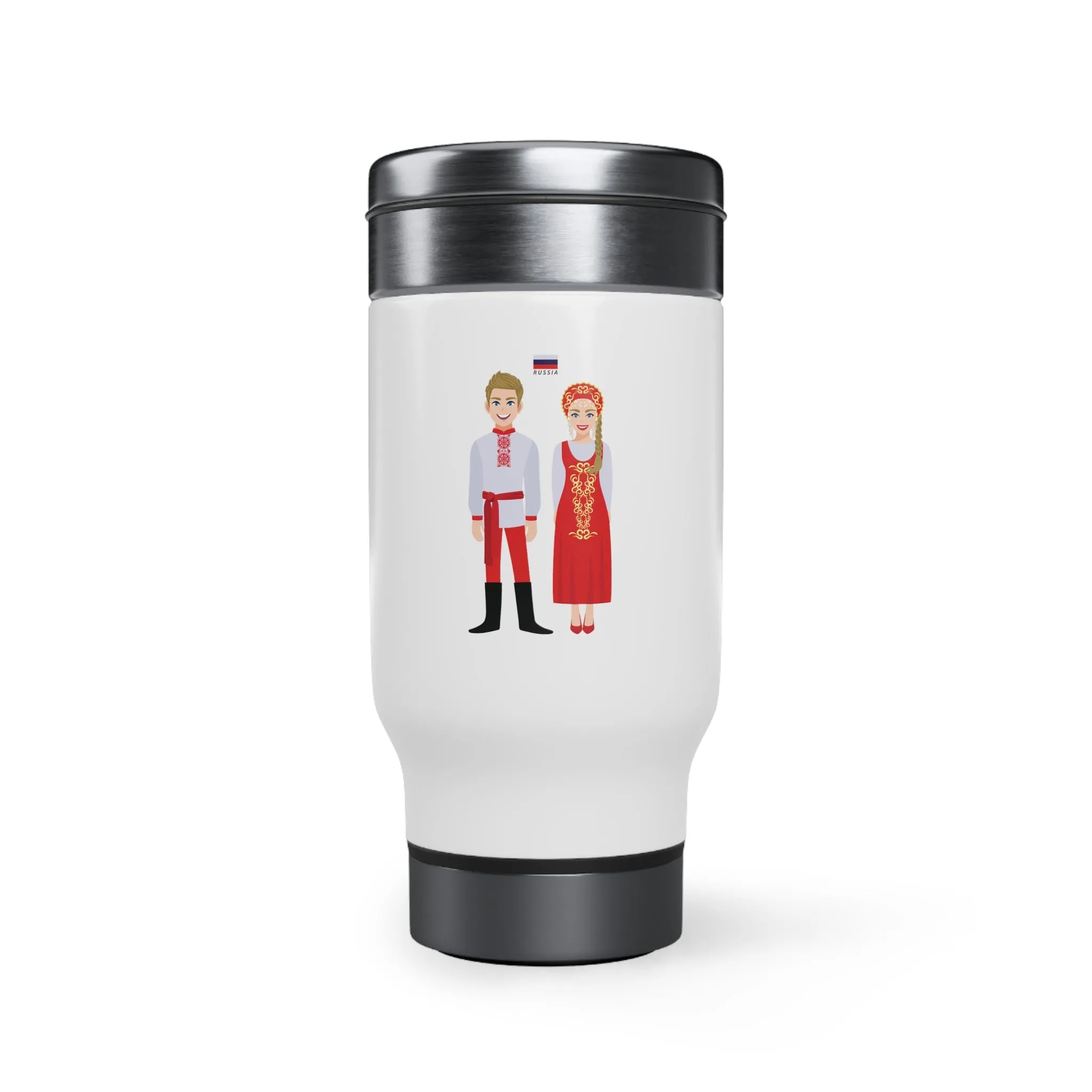 Russia Stainless Steel Travel Mug with Handle, 14oz