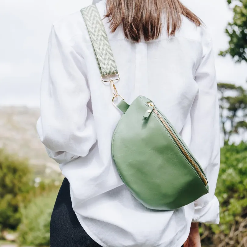 Sage Chevron Woven Strap