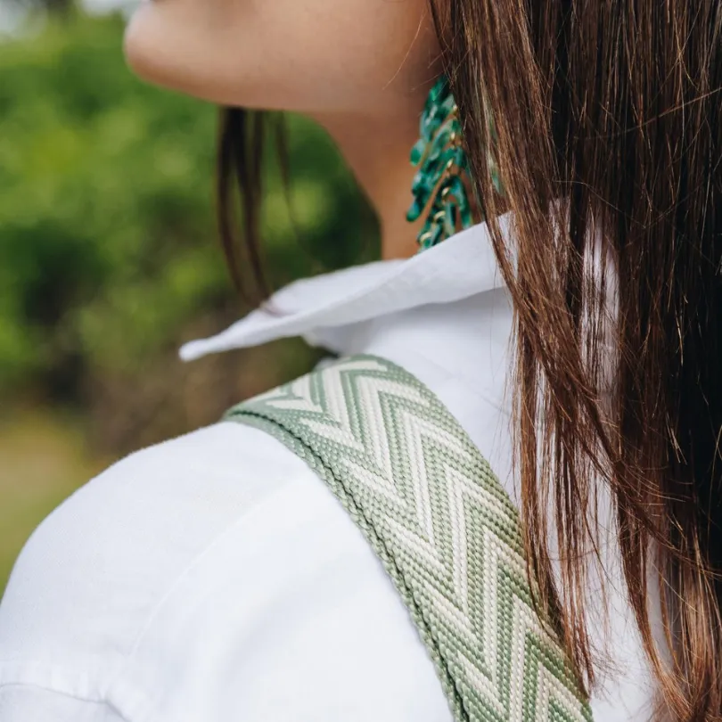 Sage Chevron Woven Strap