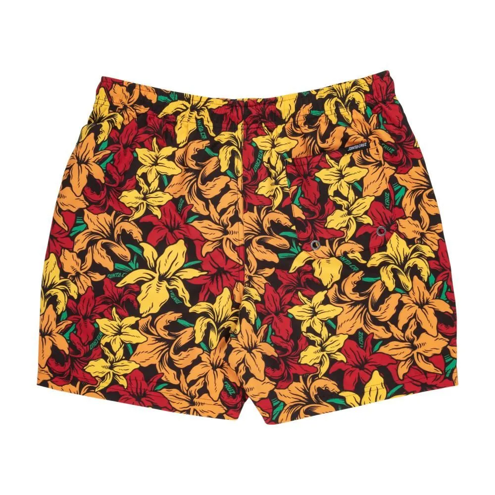 Santa Cruz Swim Shorts Wooten Flowers - Red / Yellow