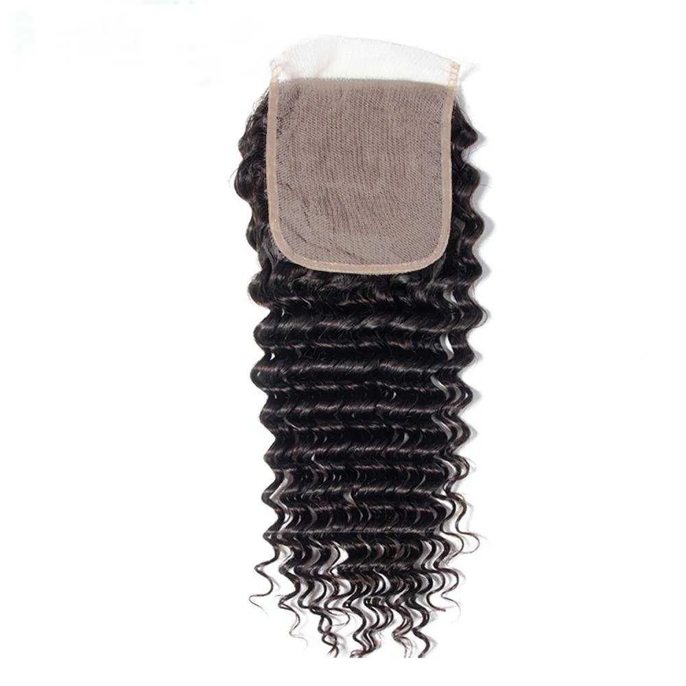 Sdamey Brazilian Deep Wave Transparent 4x4/5x5 Lace Closure