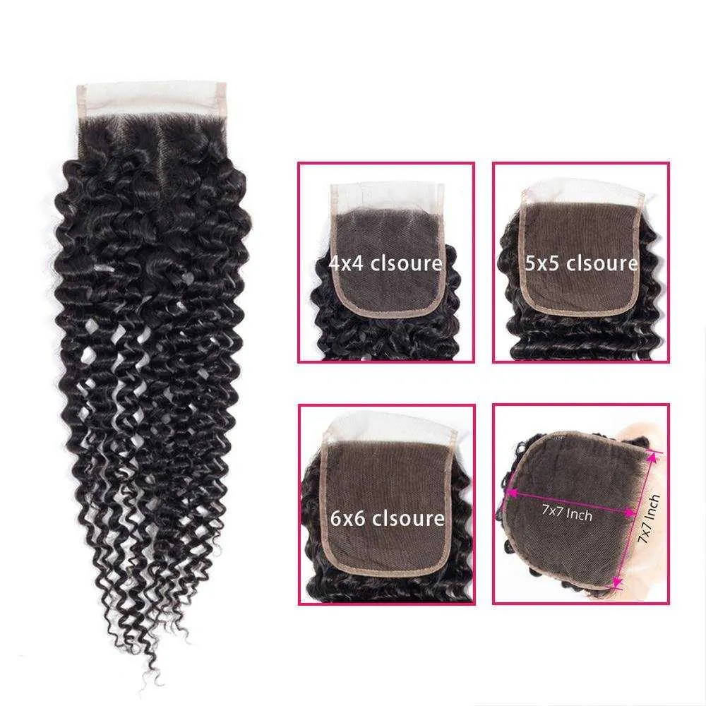 Sdamey Brazilian Deep Wave Transparent 4x4/5x5 Lace Closure