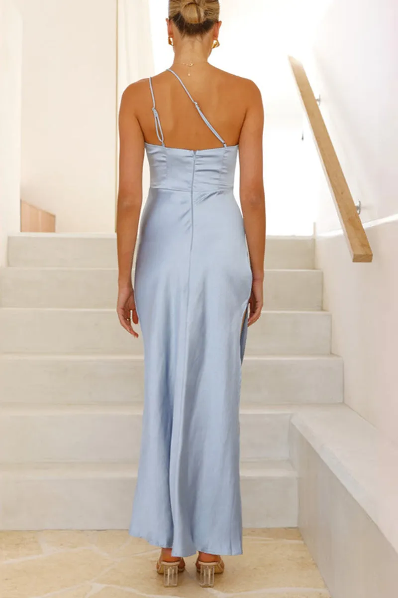 Sexy Slit Adjustable Sloping Shoulder Long Dresses(3 Colors)