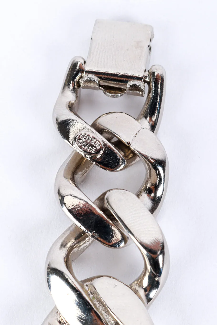 Silver Rhinestone Curb Chain Bracelet