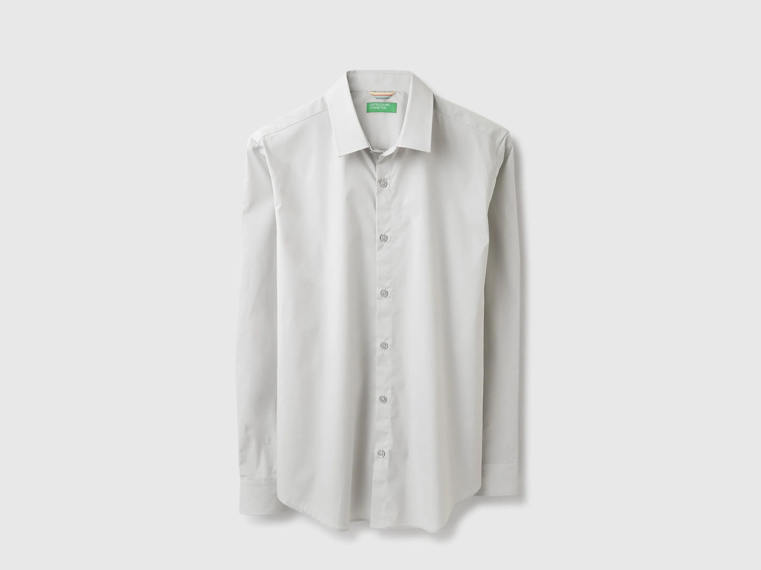Slim Fit Spread Collar Solid Shirt