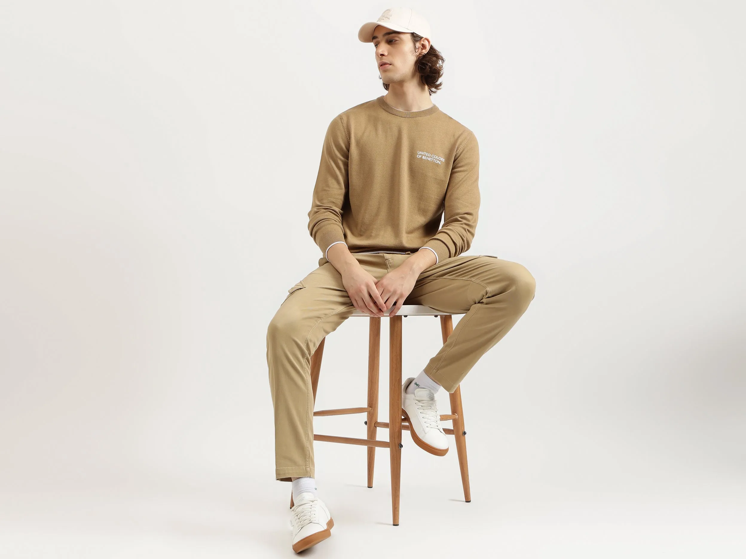Solid Cargo Fit Cargo Pants
