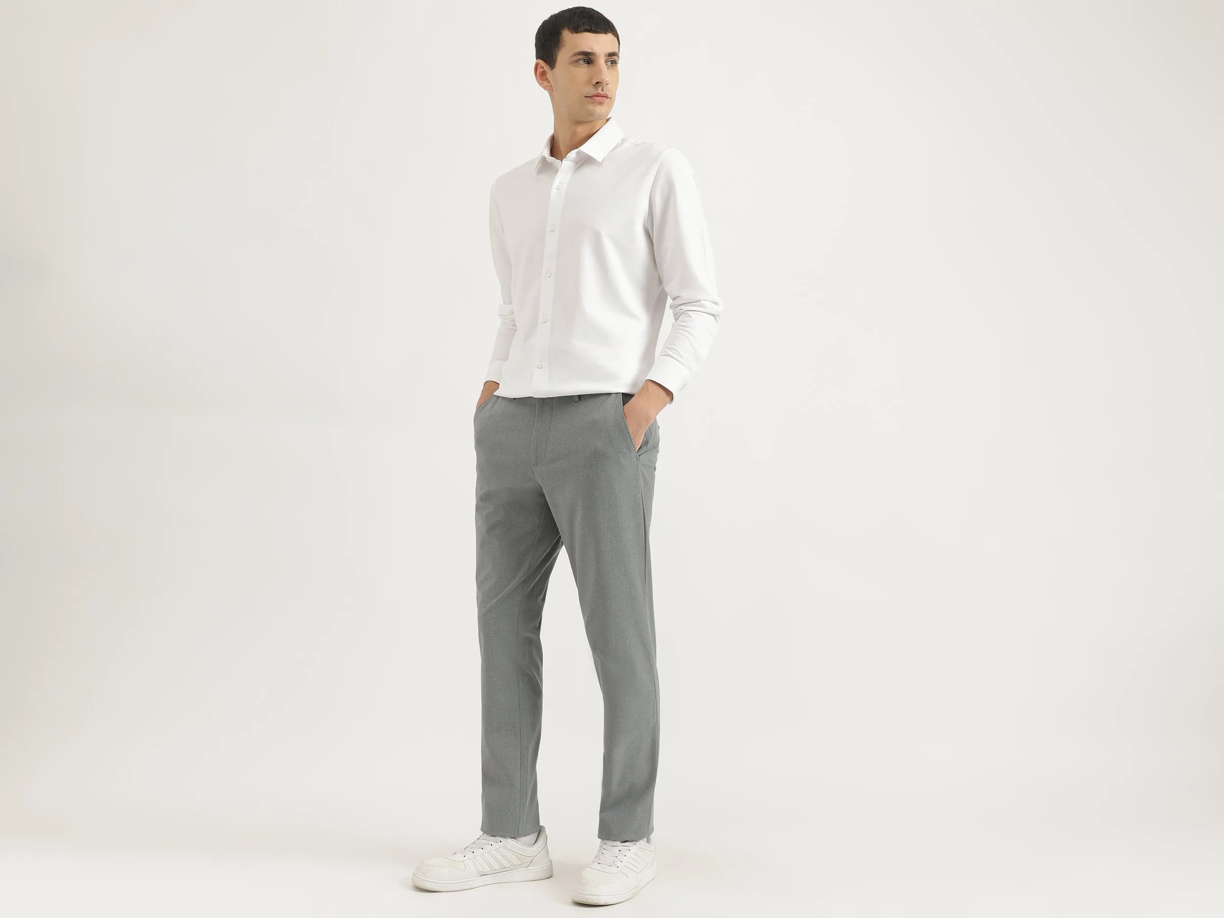 Solid Slim Fit Trousers