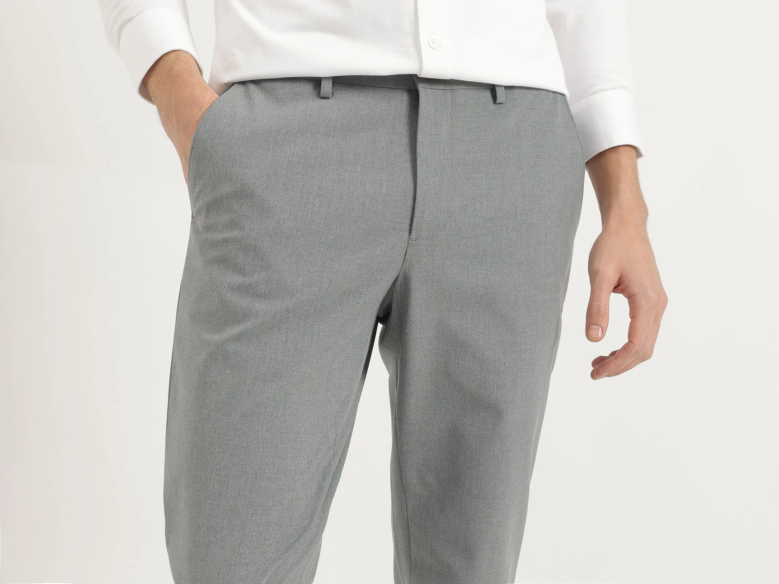Solid Slim Fit Trousers