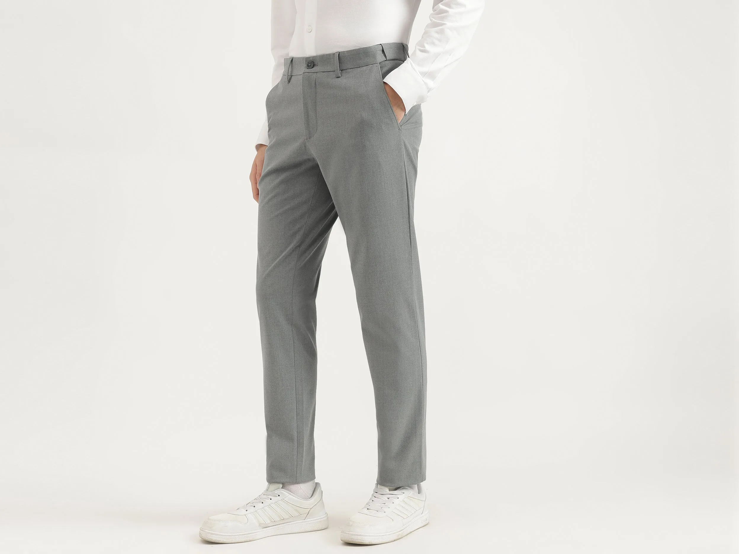 Solid Slim Fit Trousers