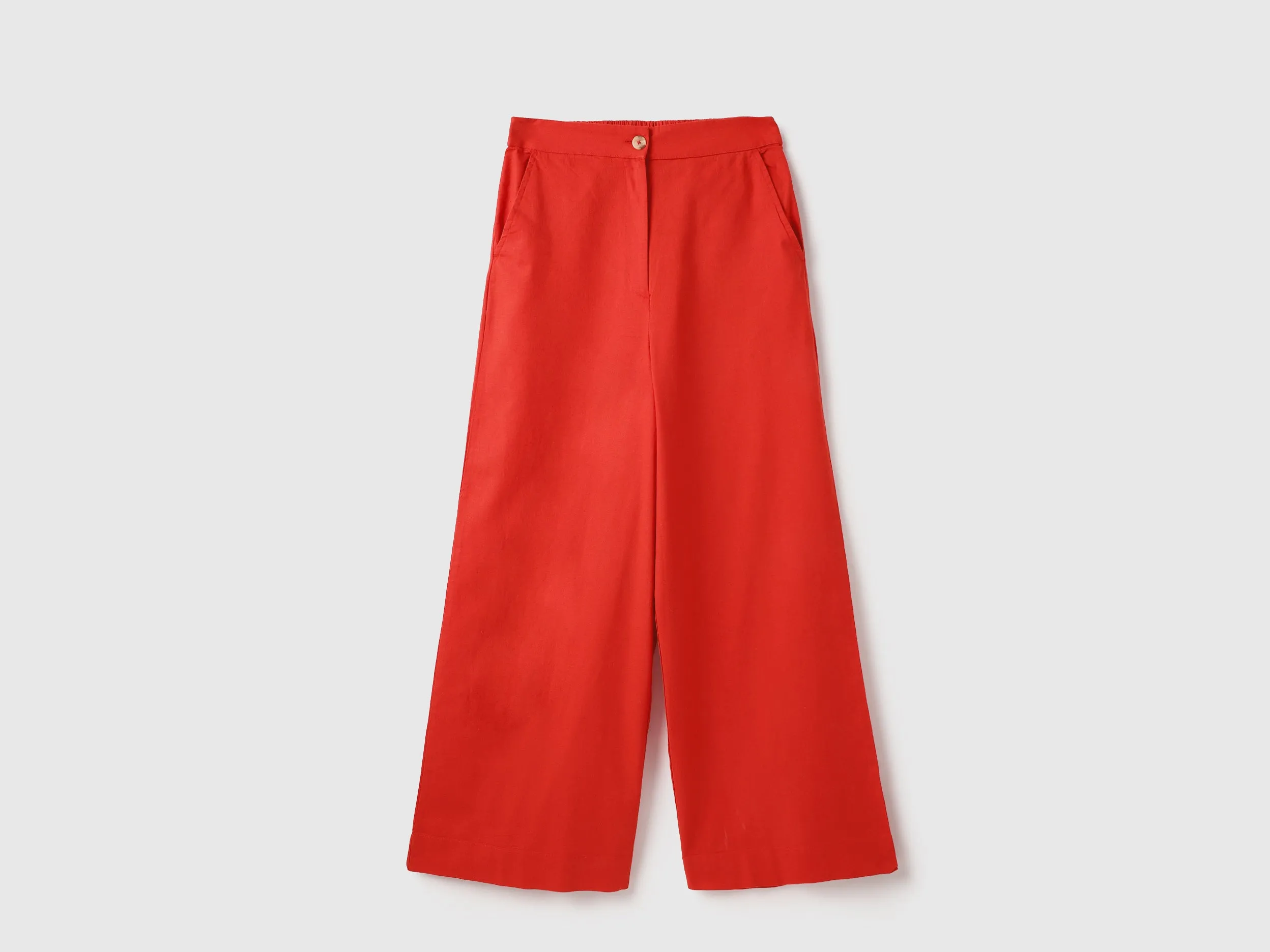 Solid Wide Leg Flared Pants