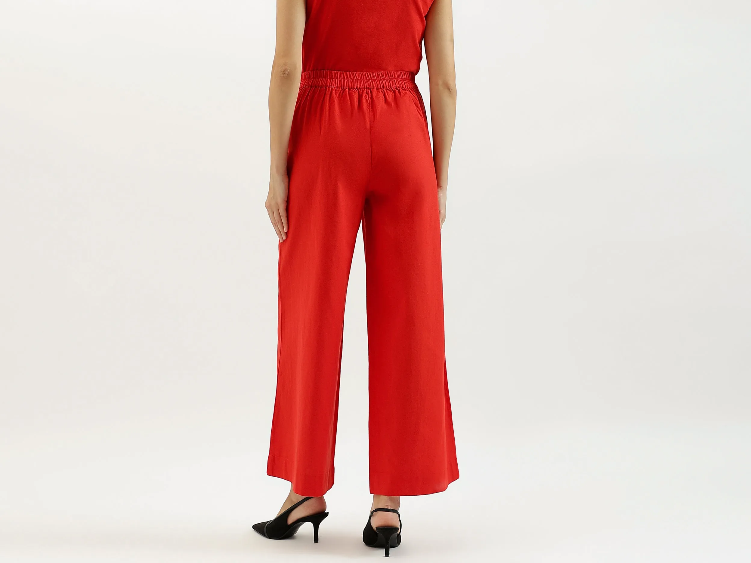 Solid Wide Leg Flared Pants