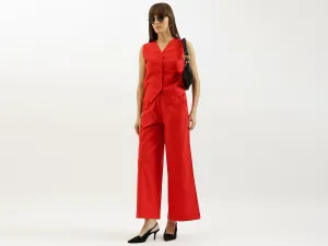 Solid Wide Leg Flared Pants