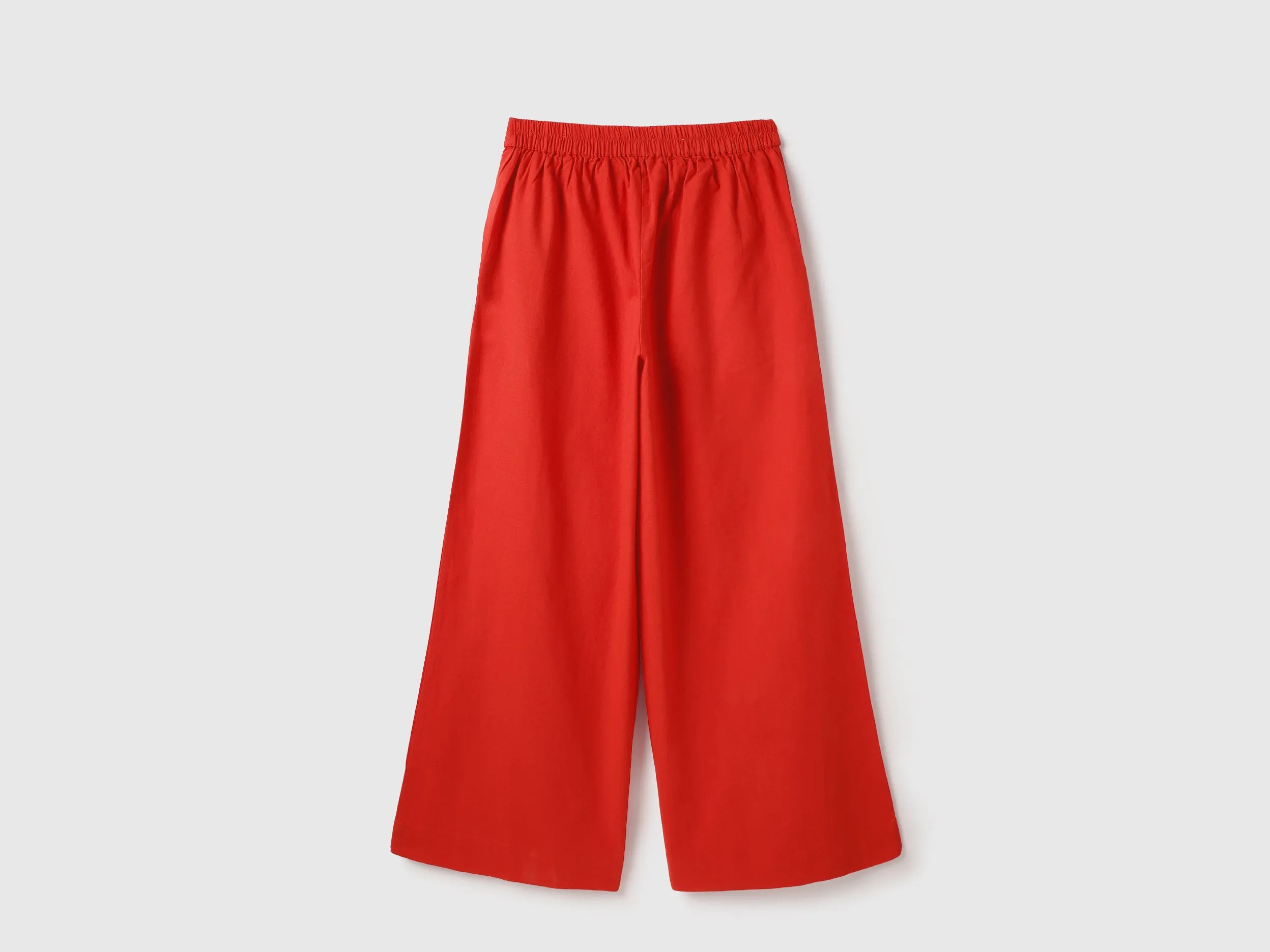 Solid Wide Leg Flared Pants