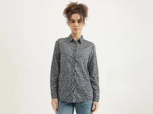 Spread Collar Printed Shirt