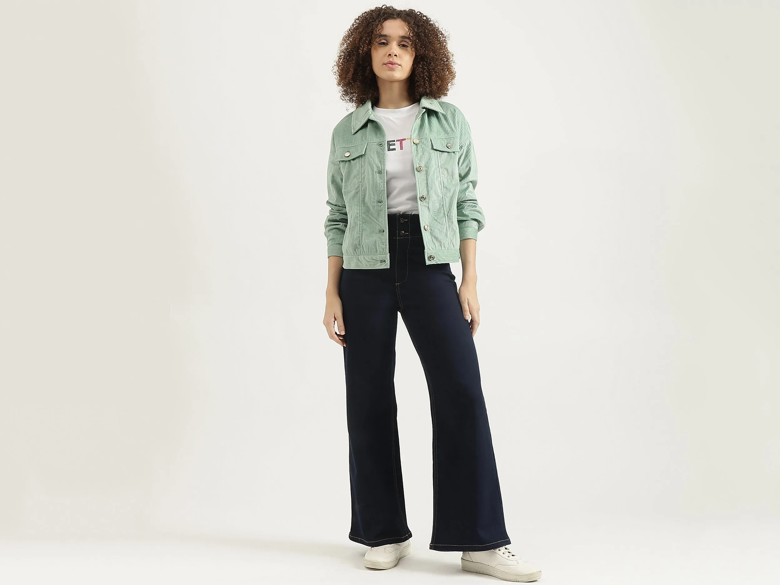 Spread Collar Textured Jacket